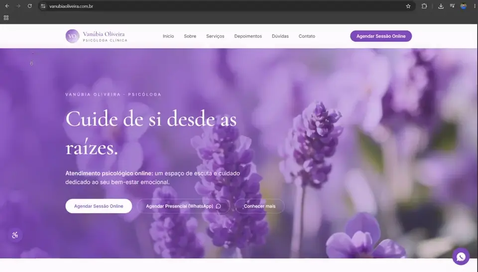 Prévia da landing page: Landing page completa