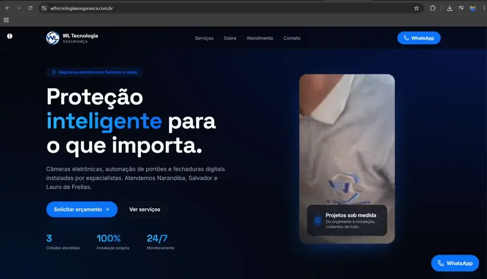 Prévia da landing page: Formulário e captação