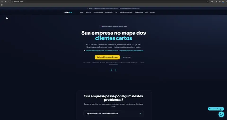 Prévia da landing page: Velocidade de carregamento